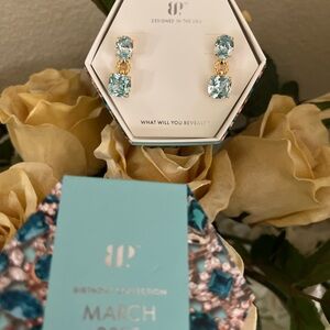 Bomb party March 2025 Aquamarine earring “it’s the glam for me” Gold plating